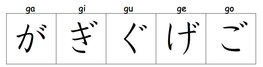 how to write Japanese hiragana g