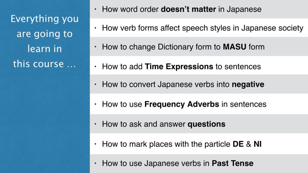Learn Japanese Verbs