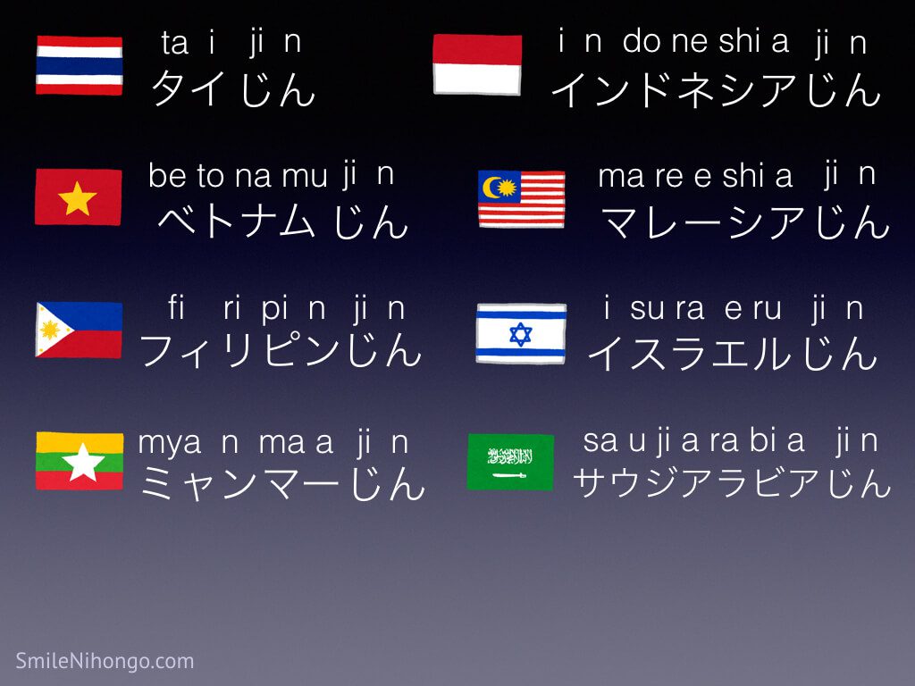 country names in Japanese