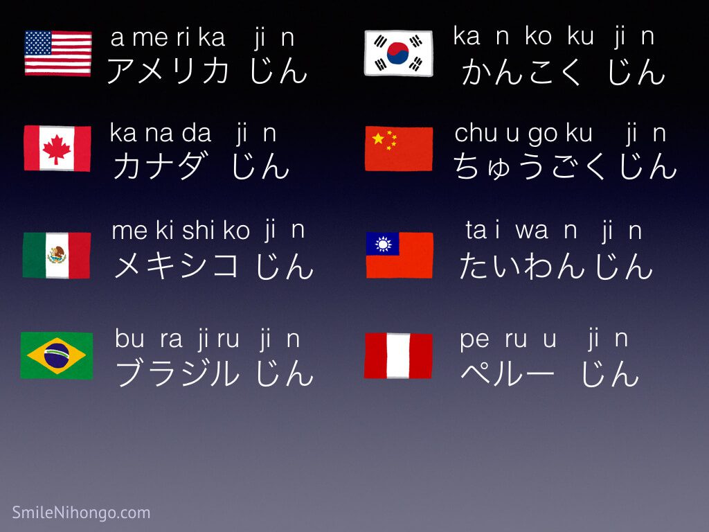 country names in Japanese