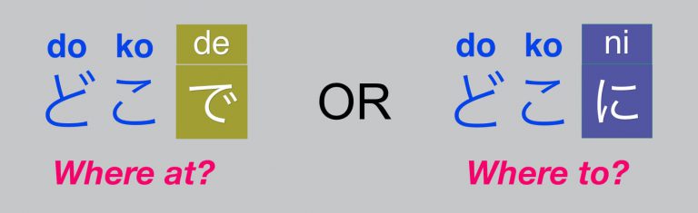 Where in Japanese - Doko DE or Doko NI. What is the Difference?